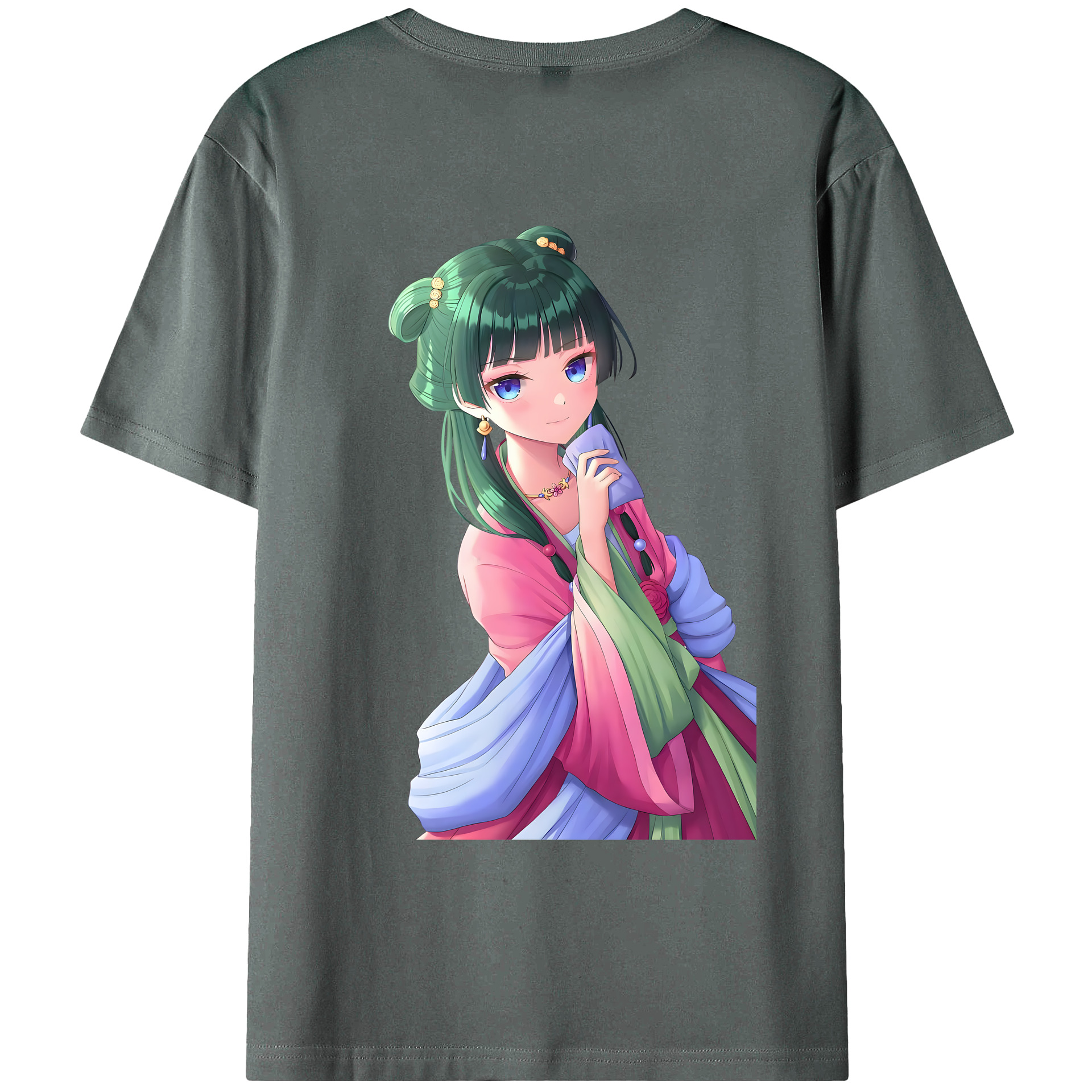 （画像用） 薬屋のひとりごと The Apothecary Diaries 綿100％ メンズ半袖Tシャツ（バックプリント） 通気性
